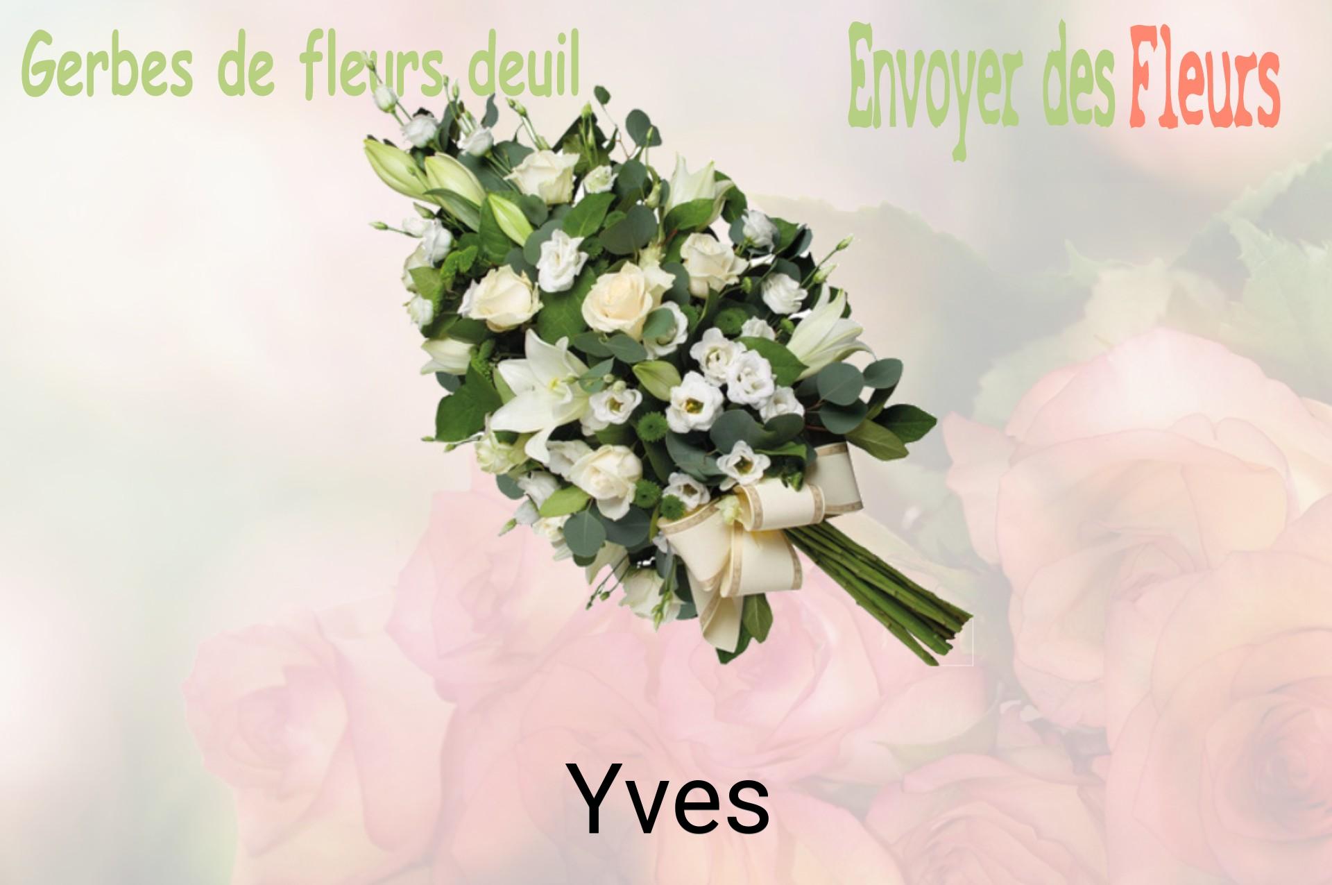 Gerbe de fleurs de deuil livrée à Yves